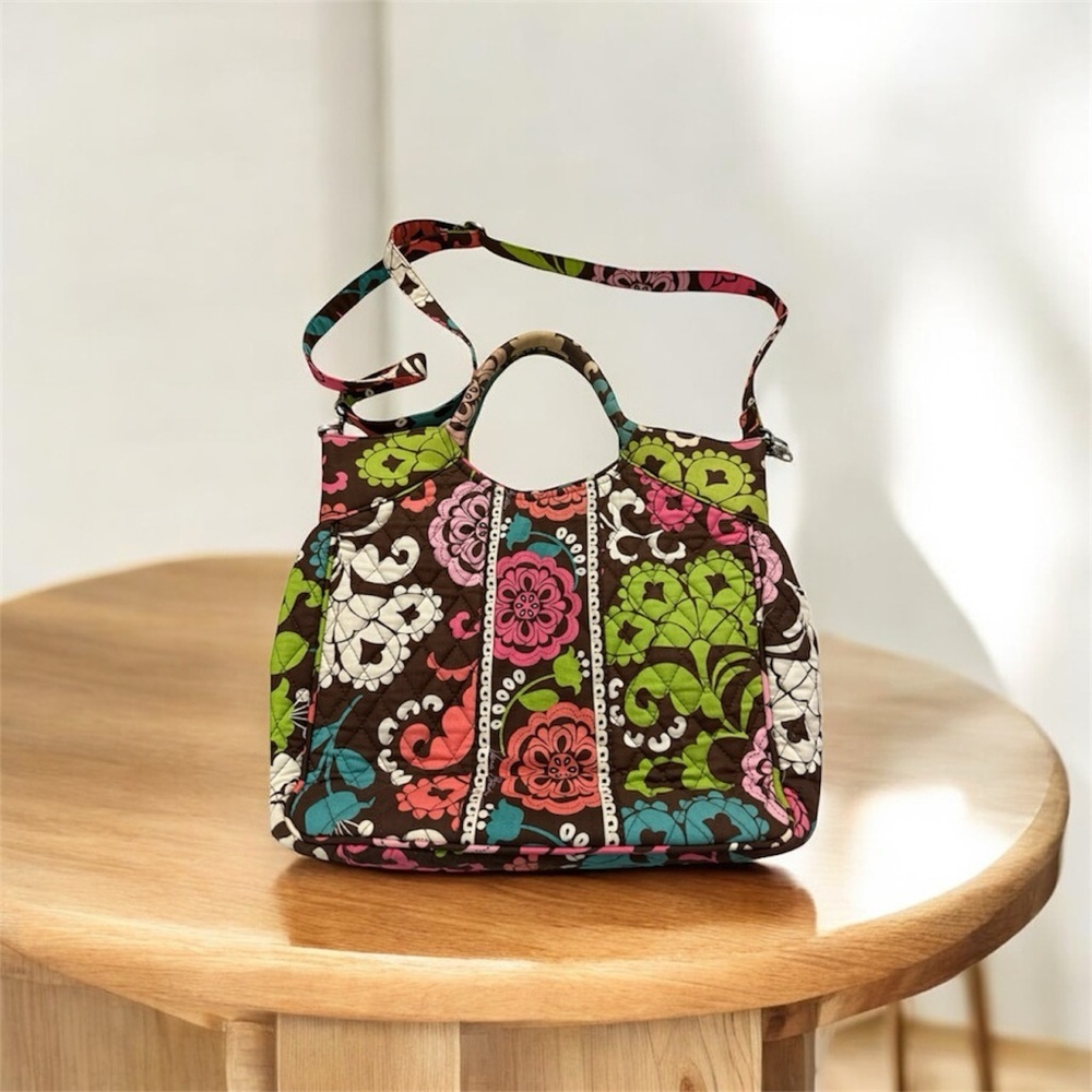 Vera Bradley Lola Quilted Tote Shoulder Bag Floral
